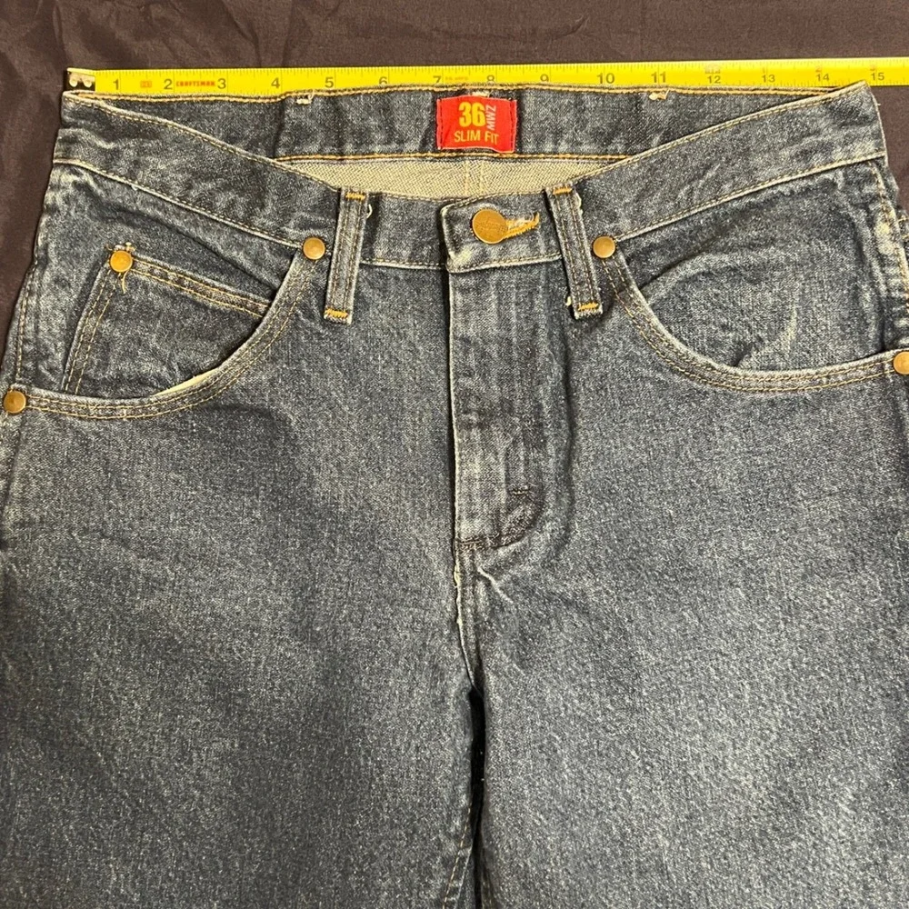 Wrangler 36MWZ Slim Fit Mens Jeans Blue Denim Western‎ Cowboy 30x29